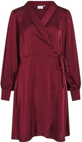 Vila - Enna Ravenna - Jurk - V-hals - Lange Mouwen - Regular Fit