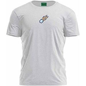 Bona Basics, Digitaal bedrukt, basic T-shirt voor heren,%70 katoen%30 polyester, grijs, casual, herentops, maat: M, Grijs, M