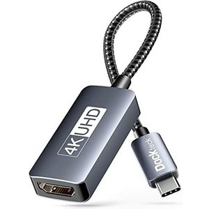 dockteck USB C naar HDMI Adapter 4K 60Hz, Thunderbolt 3 iPad/MacBook HDMI-adapter, voor MacBook Pro/Air M1, Samsung Galaxy S20/S10, Surface Pro 7, XPS 13/15, Huawei en meer, aluminium