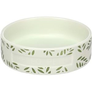 Flamingo Voerbak voor levensmiddelen en water, caviabladeren, rond, groen, 12 x 3,5 cm, 200 ml