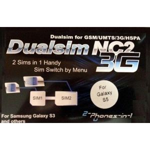 2-phones-in-1 2in1-nc2s5 NC2 Dual Sim Adapter voor Samsung Galaxy S5