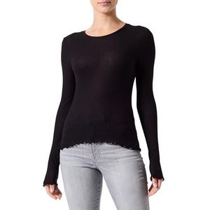 ONLY Dames Onlhenriette L/S O-hals Top JRS shirt met lange mouwen, zwart, XL