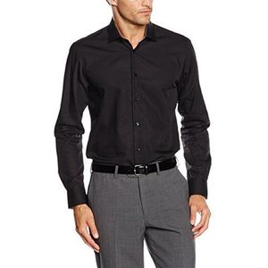 Tommy Hilfiger Tailored zakelijke blouse voor heren, zwart., 38 NL (Fabrikant maat:41)