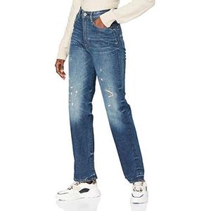 G-STAR RAW Tedie Ultra High Waist Straight Jeans voor dames, Antic Faded Arsenic Blue Restored B454-b816, 27W x 32L