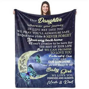 UFOORO Aangepaste gooi dochter deken aangepaste dekens voor meisjes van papa en moeder verjaardag 55 ""x 70