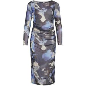 Vimalou Boatneck L/S Mesh Enkel Dress/Dc, navy blazer, M