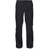 VAUDE Drop Pants II Regenbroek voor heren, waterdichte outdoorbroek voor fiets, lichte overbroek, ademende fietsbroek, zwart