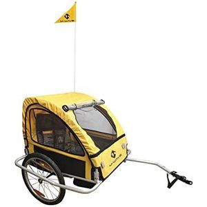 M-Wave Kids Ride Easy Opvouwbare kinder- en bagagefietsaanhanger met stalen frame, zilver, 60 x 75 x 28 cm