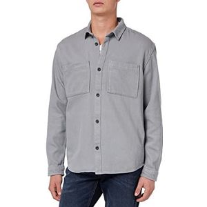 TOM TAILOR Denim Uomini Basic hemd met borstzakken 1033730, 10921 - Explicit Grey, S