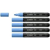 Acrylmarker - STABILO FREE Acrylic - T300 Ronde Punt 2-3mm - 5 stuks - kobalt blauw