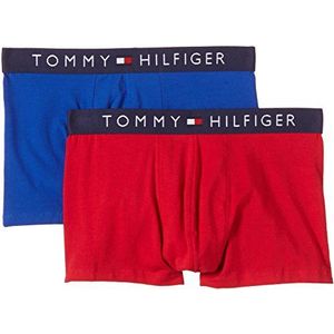 Tommy Hilfiger Heren boxershorts Keel Trunk 2-pack, blauw (Surf The Web-pt/Tango Red-pt 084), L