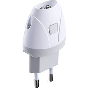 Electraline 58310 Stopcontactlampje voor kinderkamer of gang, zaklampfunctie, oplaadbare batterij, LED, noodlamp