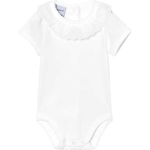 BABIDU Rompertje met korte mouwen en kant, 100% hypoallergeen katoen, zacht en ademend voor de gevoelige huid, pasgeboren babybody voor jongens en meisjes