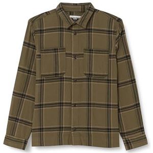 Bestseller A/S Heren Jcospace Logan Flanel Overshirt Ls Vrijetijdshemd, Zwart/Checks:checks, M