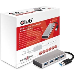 Club 3D CSV-1431 USB 3.0 Hub 4-Port met voeding zilver