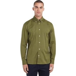 Tommy Hilfiger Heren Flex POPLIN RF Shirt L/S Shirt, Utility Olive, XS, Utility Olijf, XS