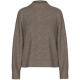 Pieces - Pcmalou Ls High Neck Knit - Trui - Morel - Dames