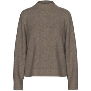 Pieces - Pcmalou Ls High Neck Knit - Trui - Morel - Dames