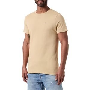 Tommy Jeans TJM Original Slim Fit T-shirt met korte mouwen, beige (Gentle Gold), XS