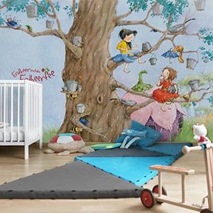 Apalis Kinderbehang, vliesbehang, aardbeien, aardbeien, fee es regent, fotobehang, breed, vliesbehang, wandafbeelding, 3D fotobehang voor slaapkamer, woonkamer, keuken, meerkleurig, 94620