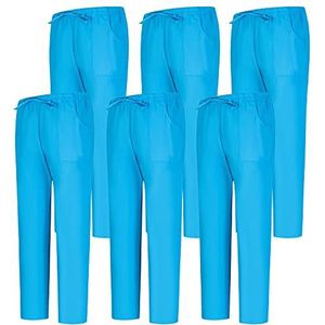 MISEMIYA - Verpakking met 6 stuks, uniseks, elastisch, uniformen, medische uniformen, Hemelsblauw 68, XXL