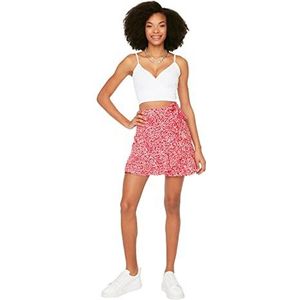 TRENDYOL Dames vliegwiel gebreide rok. Skirt, rood, M