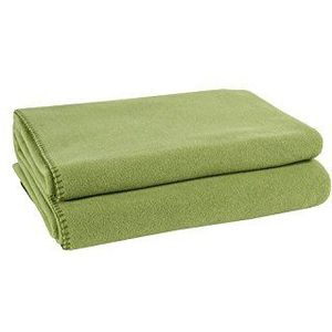 Zoeppritz deken in de kleur: groen, gemaakt van 65% polyester, 35% viscose, grootte: 160x200 cm, 103291-650-160x200