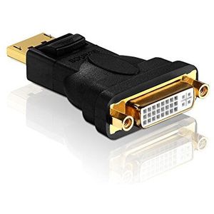 PureLink PureInstall PI160 DisplayPort/DVI-adapter (DisplayPort-stekker geconverteerd naar DVI-D (24+5) bus), gecertificeerd, zwart