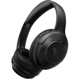 DOQAUS Bluetooth Over-ear Hoofdtelefoon,70 Uur Speelduur,Draadloze Koptelefoon met 3 EQ-modi,Hifi-stereo Bluetooth 5.3 Opvouwbare Headphones voor Reizen,Kantoor,Mobiele Telefoon-Zwart