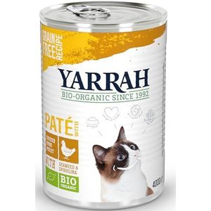 Yarrah 4710509AZ1 Kattenvoer, Gehydrateerd, Pate met Kip, Verpakking van 12 (12 x 400 g)