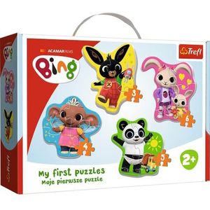 Trefl Puzzel, Bing Bunny, van 3 tot 6 elementen, 4 Sets, Bing en Vriendjes, voor kinderen vanaf 2 jaar