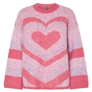 PIECES Pcjessa Ls O-Neck Knit Bc, Pink-a-boo, XS