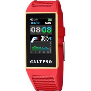 Calypso Horloge model K8502 / 3 uit de collectie SMARTWATCH, behuizing 23,80/41,30 mm met armband van rubber Fuchsia voor dames K8502/3, 1 x Polsband, Armband