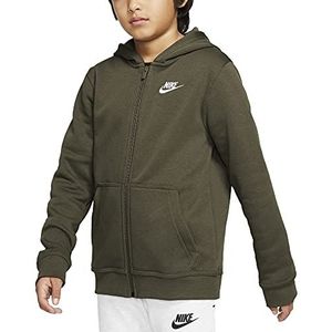 Nike Jongens B NSW Hoodie Fz Club Sweatshirt, Rough Green/Wit, 10 Jaar