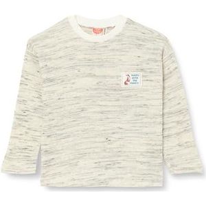 Koton Babyboys T-shirt met lange mouwen, bedrukt met ronde hals, geribbeld katoen, ecru(010), 9-12 Maanden