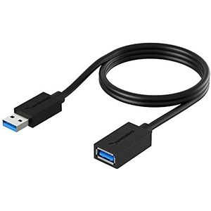 SABRENT 22AWG USB 3.0 Verlengkabel - A-mannelijk naar A-vrouwelijk [Zwart] 3ft (CB-3030)