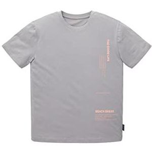 TOM TAILOR T-shirt voor jongens en kinderen met print, 17590 - Smoky Grey, 128 cm