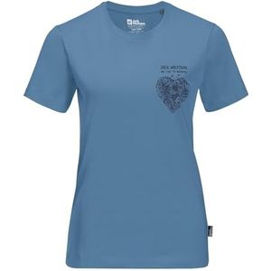 Jack Wolfskin Dames Discover Heart T W T-shirt, Elemental Blue, S