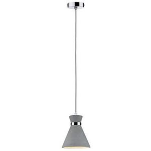 Paulmann 70890 hanglamp Verve max. 20 watt hanglamp IP44 spatwaterdichte plafondlamp beton, metaal E27, grijs, chroom