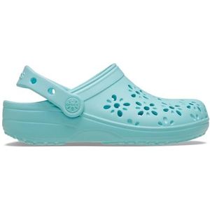 Crocs - Classic Floral Cut-Out Klompen - Aquamarine - Kunststof