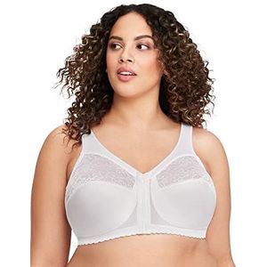 Glamorise Vrouwen Magic Lift Volledige Figuur Ondersteuning Front Sluiten Zachte Cup Dagelijkse BH, Wit, 130L