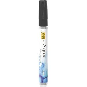 KREUL 18111 - Solo Goya Aqua Paint Marker zwart, kunstenaarspotlood met elastische penseelpunt en vezelstiftsysteem, wateroplosbare verf, voor schetsen en inkleuren