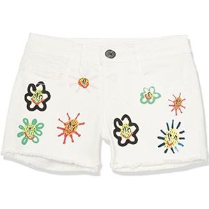 Desigual Denim Flowers Jeans voor meisjes, wit, 12 Jaar