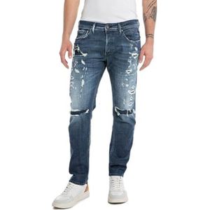 Replay Willbi Broken Edge Jeans voor heren, 009, medium blue, 29W / 32L