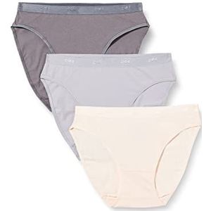 Dim Culotte Les Pockets Ecodim Coton Confortable Femme, Taupe/Rose/Gris, 36/38, 3 Unités