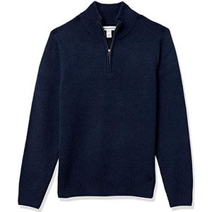 Amazon Essentials Sweater met lange mouwen voor heren Zachte Touch Quarter-Zip,marineblauw,XS