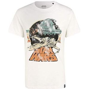 Recovered Star Wars T-Shirt - X Wing/Death Star - Return of The Jedi Movie Tee - Ecru White - Officieel gelicentieerd - Heren/Unisex, Meerkleurig, XL