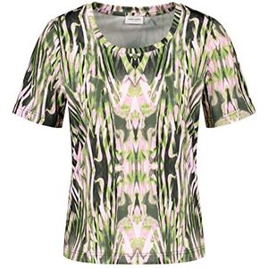 Gerry Weber Dames 170265-35048 T-shirt, ecru/wit/groen print, 46, Ecru/wit/groen opdruk, 46