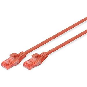 DIGITUS LAN kabel Cat 6 - 0.25m - RJ45 netwerkkabel - UTP niet afgeschermd - Compatibel met Cat-6A & Cat-5e - Rood