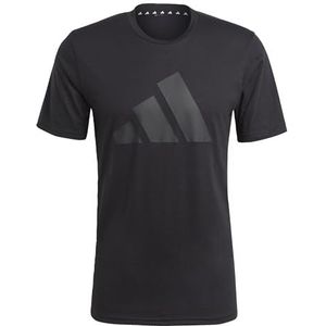 adidas Heren Train Essentials Feelready Logo Training T-shirt met korte mouwen, M Tall Zwart/Zwart